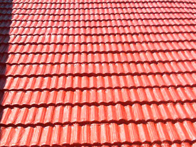 Impermeabilización de techo de teja roja - obra Techos 25 de Mayo